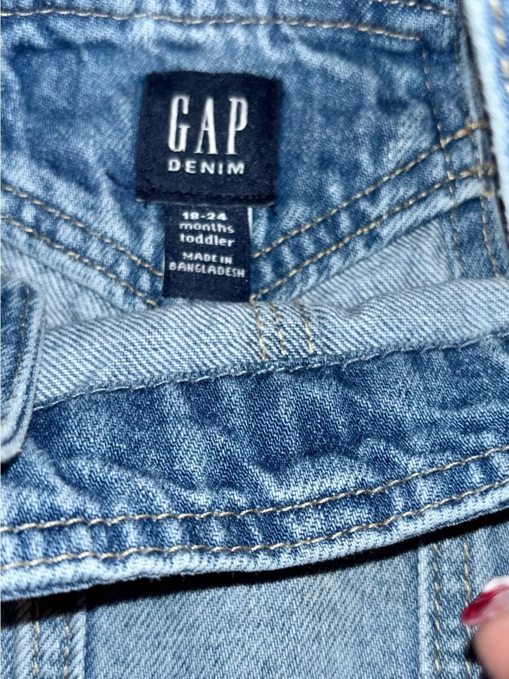 GAP Light Blue Denim Shortalls with Frayed Hem